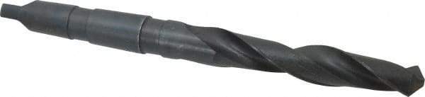 Interstate - 1-7/32", 4MT 118° Point High Speed Steel Taper Shank Drill Bit - Oxide Finish, 7-1/2" Flute Length, 13-1/8" OAL, Spiral Flute - Americas Industrial Supply