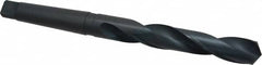 Interstate - 1-1/4", 4MT 118° Point High Speed Steel Taper Shank Drill Bit - Oxide Finish, 7-7/8" Flute Length, 13-1/2" OAL, Spiral Flute - Americas Industrial Supply