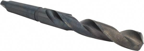 Interstate - 1-21/64", 4MT 118° Point High Speed Steel Taper Shank Drill Bit - Oxide Finish, 8-3/4" Flute Length, 14-3/8" OAL, Spiral Flute - Americas Industrial Supply