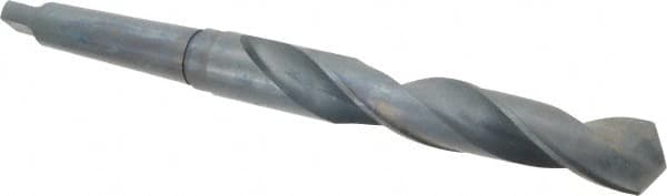 Interstate - 1-27/64", 4MT 118° Point High Speed Steel Taper Shank Drill Bit - Oxide Finish, 9-1/8" Flute Length, 14-3/4" OAL, Spiral Flute - Americas Industrial Supply