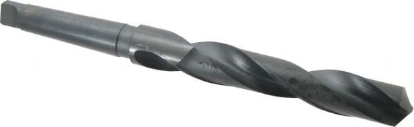 Interstate - 1-15/32", 4MT 118° Point High Speed Steel Taper Shank Drill Bit - Oxide Finish, 7-5/8" Flute Length, 13-1/2" OAL, Spiral Flute - Americas Industrial Supply