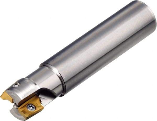 Sumitomo - 63mm Cut Diam, 32mm Shank Diam, 170mm OAL, Indexable Square Shoulder End Mill - AX.T 12350 Inserts, Cylindrical Shank, 90° Lead Angle, Through Coolant, Series WaveMill - Americas Industrial Supply