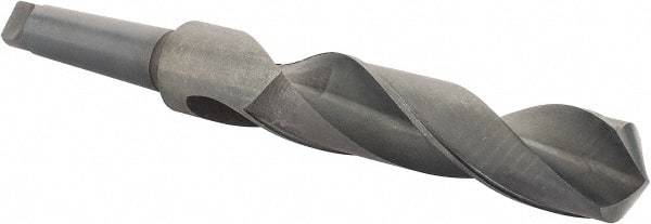 Interstate - 2-17/32", 5MT 118° Point High Speed Steel Taper Shank Drill Bit - Oxide Finish, 11-7/8" Flute Length, 19-1/4" OAL, Spiral Flute - Americas Industrial Supply