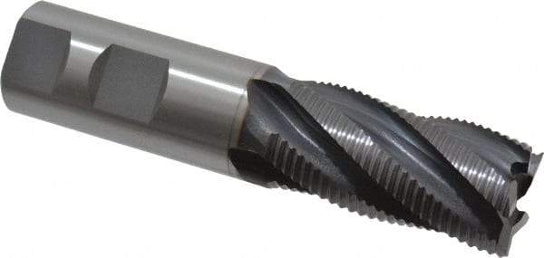 OSG - 1" Diam, Fine Pitch, 2" LOC, 5 Flute Cobalt Roughing Square End Mill - TiCN Finish, 4-1/2" OAL, 1" Shank Diam, Single End, 30° Helix - Americas Industrial Supply
