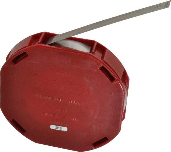 Starrett - 0.015 Inch Thick x 7.62 m Long x 1/2 Inch Wide, Feeler Stock Roll - Tempered Steel - Americas Industrial Supply
