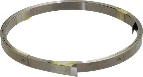 Starrett - 0.022 Inch Thick x 6.10 m Long x 1/2 Inch Wide, Feeler Stock Roll - Tempered Steel - Americas Industrial Supply