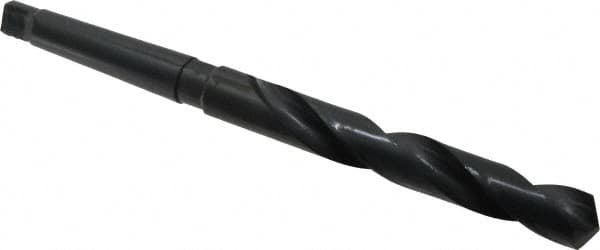 Interstate - 19.25mm, 2MT 118° Point High Speed Steel Taper Shank Drill Bit - Oxide Finish, 140mm Flute Length, 238mm OAL, Spiral Flute - Americas Industrial Supply