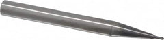 RobbJack - 1mm Diam, 1mm LOC, 2 Flute Solid Carbide Ball End Mill - AlTiN Finish, Single End, 63mm OAL, 6mm Shank Diam, Spiral Flute - Americas Industrial Supply