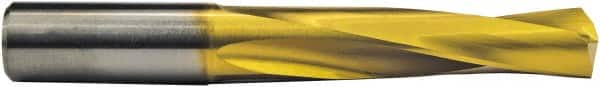 M.A. Ford - 45/64" 135° Spiral Flute Solid Carbide Screw Machine Drill Bit - Uncoated, Right Hand Cut, 3" Flute Length, 4-3/4" OAL, Straight Shank - Americas Industrial Supply