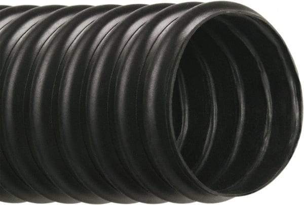 Hi-Tech Duravent - 1-1/4" ID, 28 Hg Vac Rating, 10 psi, Thermoplastic Vacuum & Duct Hose - 25' Long, Black, 1-1/4" Bend Radius, -40 to 250°F - Americas Industrial Supply