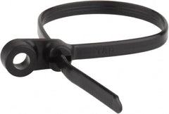 Thomas & Betts - 7.8" Long Black Nylon Mountable Cable Tie - 50 Lb Tensile Strength, 1.4mm Thick, 44.45mm Max Bundle Diam - Americas Industrial Supply