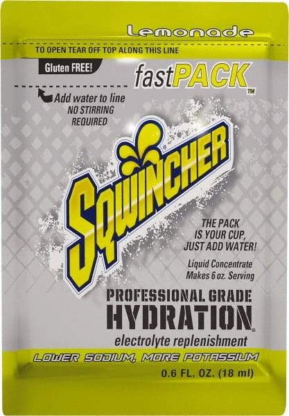 Sqwincher - 0.6 oz Pack Lemonade Activity Drink - Liquid Concentrate, Yields 6 oz - Americas Industrial Supply