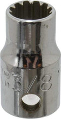 Proto - 3/8" Drive, 3/8" Socket, Spline Socket - 12 Points, 1" OAL - Americas Industrial Supply