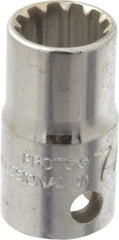Proto - 3/8" Drive, 7/16" Socket, Spline Socket - 12 Points, 1-1/16" OAL - Americas Industrial Supply