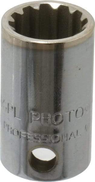 Proto - 3/8" Drive, 1/2" Socket, Spline Socket - 12 Points, 1-1/16" OAL - Americas Industrial Supply