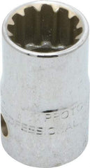 Proto - 3/8" Drive, 9/16" Socket, Spline Socket - 12 Points, 1-1/16" OAL - Americas Industrial Supply