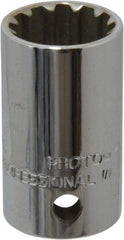 Proto - 1/2" Drive, 11/16" Socket, Spline Socket - 12 Points, 1-9/16" OAL - Americas Industrial Supply