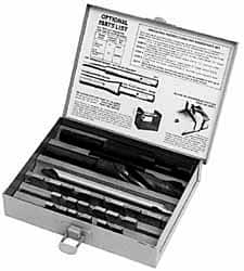 APT - 15/16 to 1-1/2" Blade Diam, 3/4" Pilot Diam, Pilot Holder, Blade & Drill Kit - High Speed Steel Blade, Straight Pilot Holder Shank, Straight Drill Shank, Series D - Americas Industrial Supply