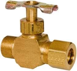 Eaton - 150 Max psi, 3/8" Pipe, Brass, Inline Instrumentation Needle Valve - Compression x Compression End Connections - Americas Industrial Supply