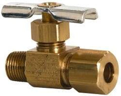 Eaton - 150 Max psi, 1/4 x 1/8" Pipe, Brass, Inline Instrumentation Needle Valve - Compression x MNPT End Connections - Americas Industrial Supply