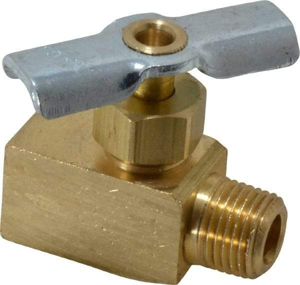 Eaton - 150 Max psi, 1/8" Pipe, Brass, Inline Instrumentation Needle Valve - FNPT x MNPT End Connections - Americas Industrial Supply