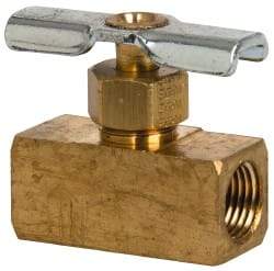 Eaton - 150 Max psi, 1/8" Pipe, Brass, Inline Instrumentation Needle Valve - FNPT x FNPT End Connections - Americas Industrial Supply