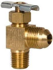 Eaton - 150 Max psi, 3/8 x 1/4" Pipe, Brass, Flare Angled Instrumentation Needle Valve - Flare x MNPT End Connections - Americas Industrial Supply