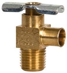 Eaton - 3/8" Pipe, Steel Hose to Pipe Drain Cock & Shutoff Valve - 1/4 Thread, 150 Max psi - Americas Industrial Supply