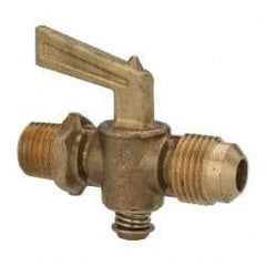 Eaton - 3/8" Tube, Steel Straightway Drain Cock & Shutoff Valve - 1/4 Thread, 30 Max psi - Americas Industrial Supply