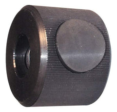 Morton Machine Works - 5/16-18" UNC Thread, Black Oxide Finish, Steel Round Knurled Push Button Thumb Nut - 3/4" Overall Height, 1-1/8" Head Diam - Americas Industrial Supply