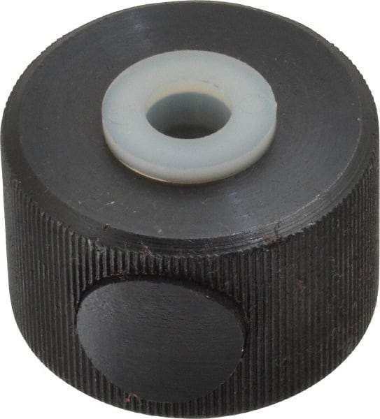 Morton Machine Works - 3/8-16" UNC Thread, Black Oxide Finish, Steel Round Knurled Push Button Thumb Nut - 3/4" Overall Height, 1-1/8" Head Diam - Americas Industrial Supply