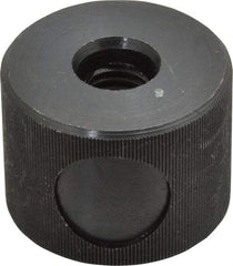 Morton Machine Works - 1/2-13" UNC Thread, Black Oxide Finish, Steel Round Knurled Push Button Thumb Nut - 1-1/8" Overall Height, 1-1/2" Head Diam - Americas Industrial Supply