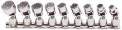 Proto - 9 Piece 1/4" Drive Standard Socket Set - 12 Points, 7/32 to 9/16", Inch Measurement Standard - Americas Industrial Supply