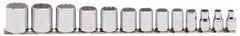 Proto - 13 Piece 3/8" Drive Chrome Finish Socket Set - 12 Points, 1/4" to 1" Range, Inch Measurement Standard - Americas Industrial Supply