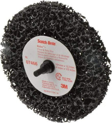 3M - 4" Very Coarse Grade Silicon Carbide Deburring Disc - 1/2" Center Hole, Quick Change Connection, Black, 8,000 Max RPM - Americas Industrial Supply