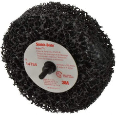 3M - 4" Very Coarse Grade Silicon Carbide Deburring Disc - 1" Center Hole, Arbor Connection, Black, 8,000 Max RPM - Americas Industrial Supply