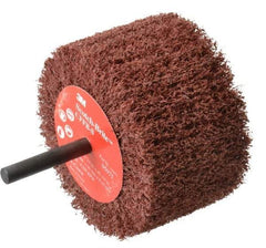 3M - 3" Diam x 1-3/4" Face Width, Coarse Aluminum Oxide Nonwoven Mounted Flap Wheel - 1/4" Shank Mount, 8,500 Max RPM - Americas Industrial Supply