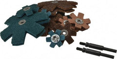 3M - 18 Piece Aluminum Oxide Sanding Star Kit - 25,100 Max RPM, Includes 2, 3, 4 & 4-1/2" Diam Coarse & Fine Sanding Stars, with Mandrel - Americas Industrial Supply