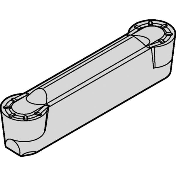 Kennametal - 4A4R-P GMN Grade KCP25, 4.05mm Cutting Width Carbide Grooving Insert - 3.45mm Max Depth of Cut, Neutral, 0.0797" Corner Radius, TiN Finish - Americas Industrial Supply