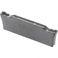 Iscar - DGR2002 IC908 Grade, 0.0787" Cutting Width, Carbide Cutoff Insert - 6° Right Hand Lead Angle, 0.0079" Cnr Rad, TiAlN Coated, Double End - Americas Industrial Supply