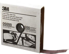 3M - 1" x 50 Yd 500 Grit Aluminum Oxide Cloth Roll - Super Fine Grade, J Weighted Backing - Americas Industrial Supply