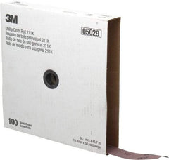 3M - 1-1/2" x 50 Yd 100 Grit Aluminum Oxide Cloth Roll - Fine Grade, J Weighted Backing - Americas Industrial Supply