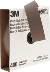3M - 1-1/2" x 50 Yd 400 Grit Aluminum Oxide Cloth Roll - Super Fine Grade, J Weighted Backing - Americas Industrial Supply