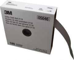 3M - 2" x 50 Yd 180 Grit Aluminum Oxide Cloth Roll - Very Fine Grade, J Weighted Backing - Americas Industrial Supply