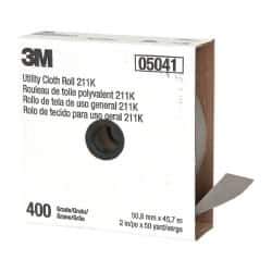 3M - 2" x 50 Yd 400 Grit Aluminum Oxide Cloth Roll - Super Fine Grade, J Weighted Backing - Americas Industrial Supply
