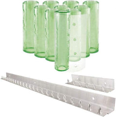 Aleco - 5' Door Width x 8' Door Height PVC Clear Smooth Antistatic Strip Door Kit - Light Green Tint - Americas Industrial Supply