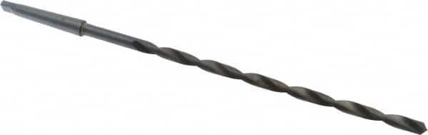 Interstate - 11/32", 1MT 118° Point High Speed Steel Taper Shank Drill Bit - Oxide Finish, 8" Flute Length, 12" OAL, Spiral Flute - Americas Industrial Supply