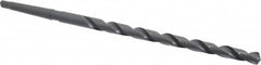 Interstate - 1/2", 1MT 118° Point High Speed Steel Taper Shank Drill Bit - Oxide Finish, 8" Flute Length, 12" OAL, Spiral Flute, Series 502 - Americas Industrial Supply