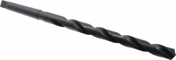 Interstate - 23/32", 2MT 118° Point High Speed Steel Taper Shank Drill Bit - Oxide Finish, 8" Flute Length, 12" OAL, Spiral Flute, Series 502 - Americas Industrial Supply