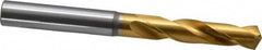 OSG - 0.348" 130° Spiral Flute Cobalt Screw Machine Drill Bit - TiN Finish, Right Hand Cut, 1-3/4" Flute Length, 3-9/16" OAL, Standard Point, Straight Shank - Americas Industrial Supply